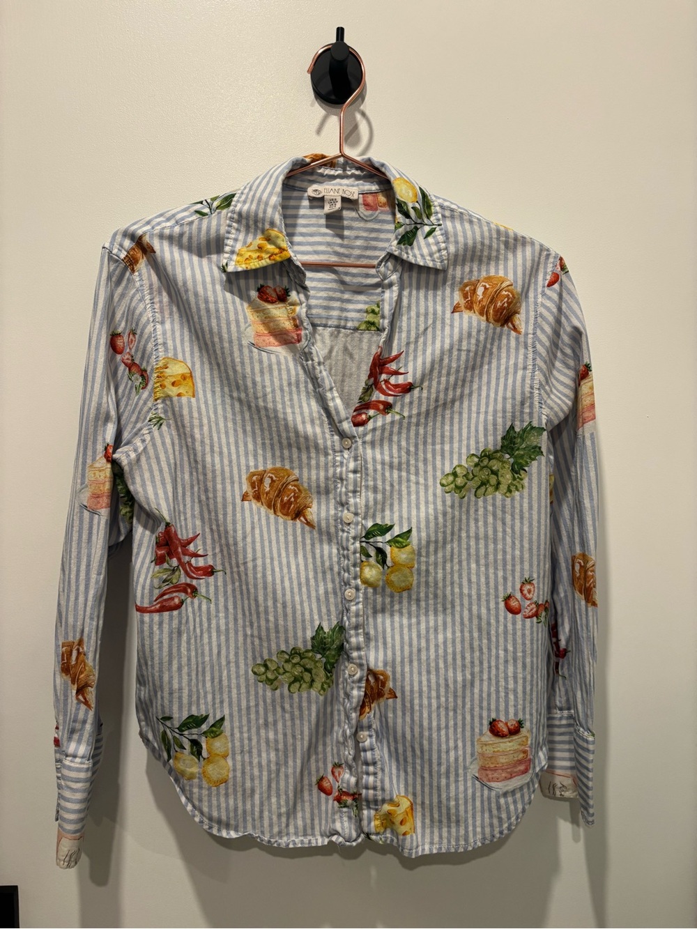 ELAINE ROSE Croissant Print Button-Down